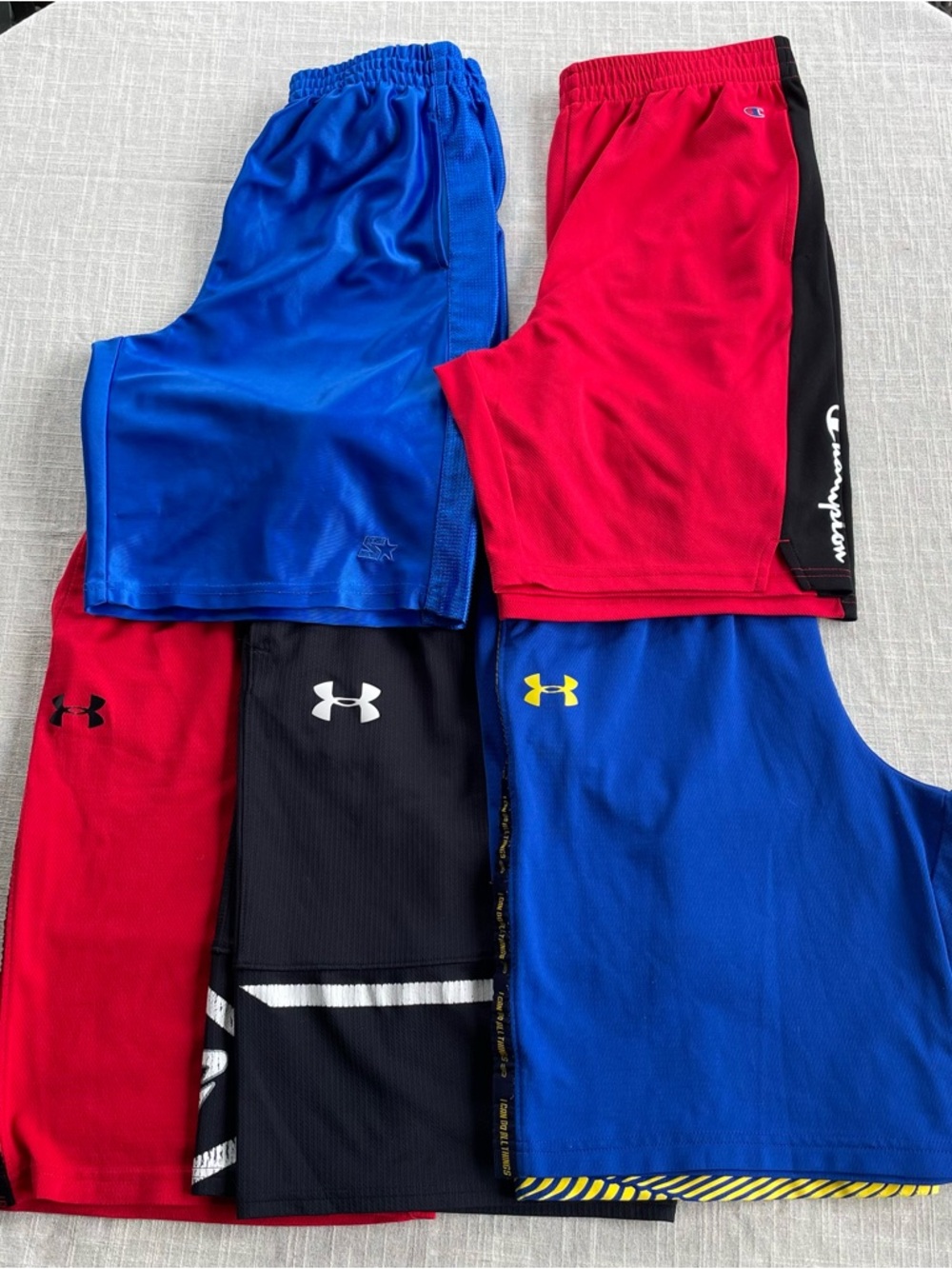 Lot Of 5 Youth Boys XL Basketball Shorts Under Armour Heatgear Starter Champion